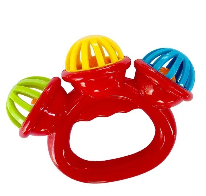 hochet bebe plastique rouge