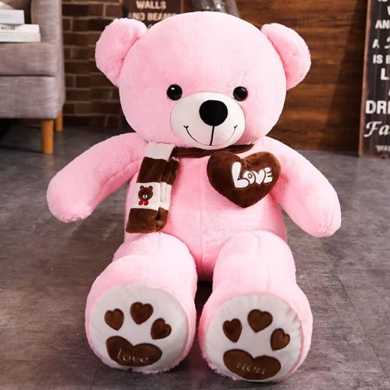 ours en peluche rose por fille