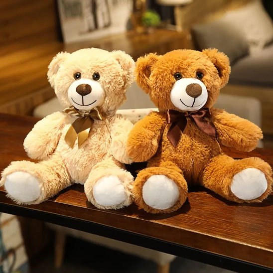 Adorable ours en peluche brun et beige