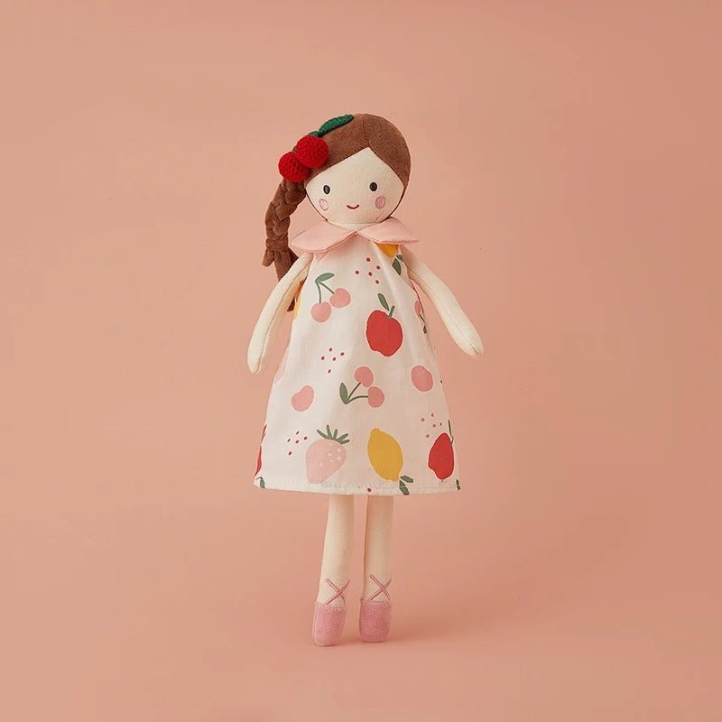 Doudou bébé fille style princesse aux fruits