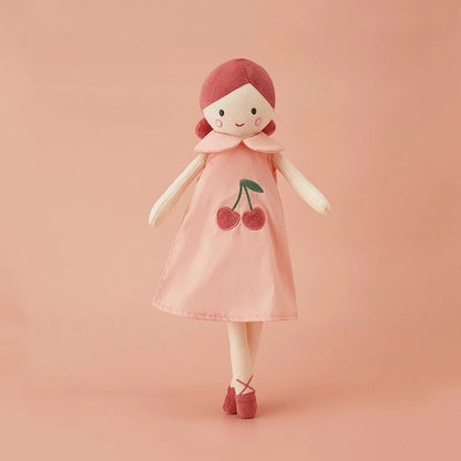 Doudou bébé fille style princesse cerise