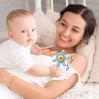 Hochet bébé fleur multicolore pour motricité et éveil