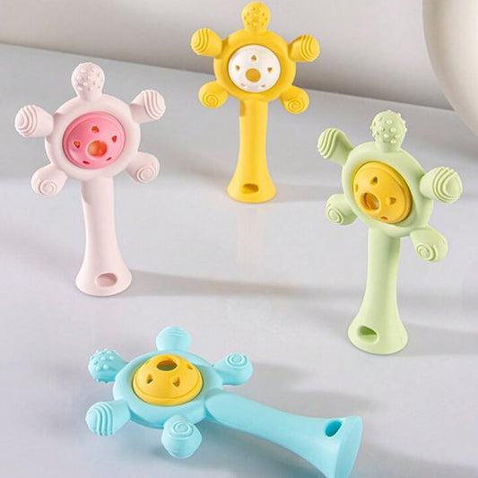 Hochet bébé silicone fleur sensorielle
