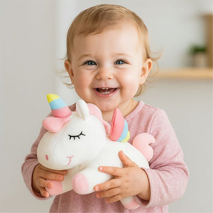 Licorne peluche blanche douce et câline pour enfants