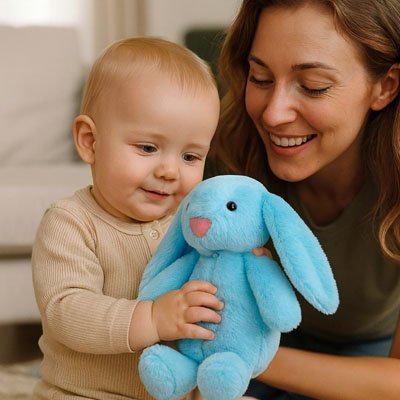 Peluche Lapin Bleu