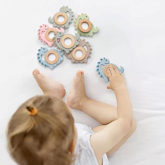 anneau de dentition dinosaure mignon et pratique