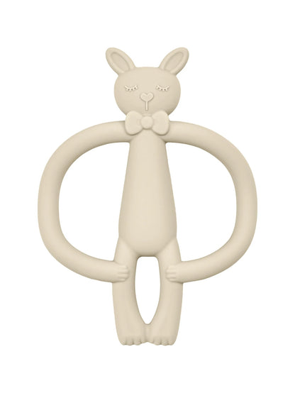 anneau de dentition lapin en silicone doux avec nœud papillon