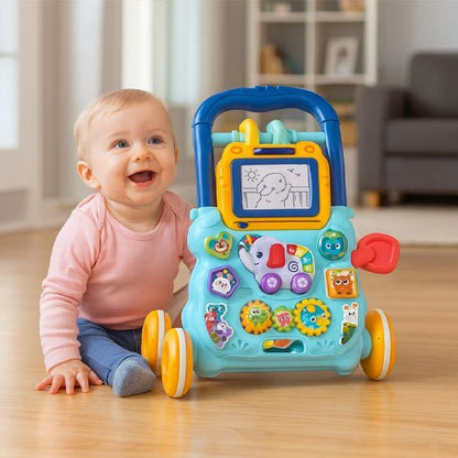 bébé apprend marcher avec trotteur bébé
