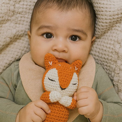 Doudou bébé artisanal crochet renard