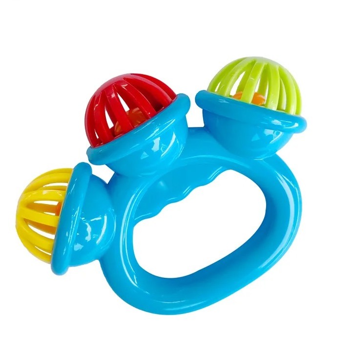 hochet bebe plastique bleu