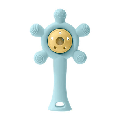 hochet bébé en silicone bleu