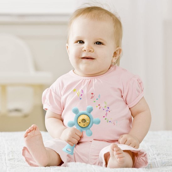 hochet bébé ergonomique fleur coloré