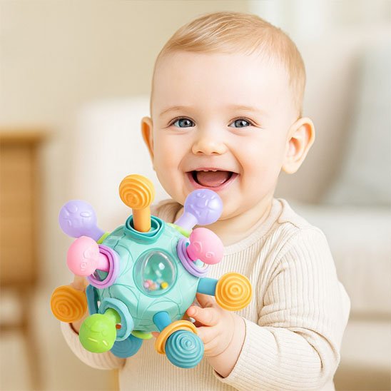 hochet bébé interactif avec perles sonores