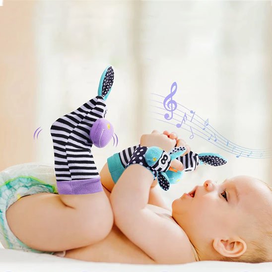 hochet bébé original pour stimulation visuelle et tactile