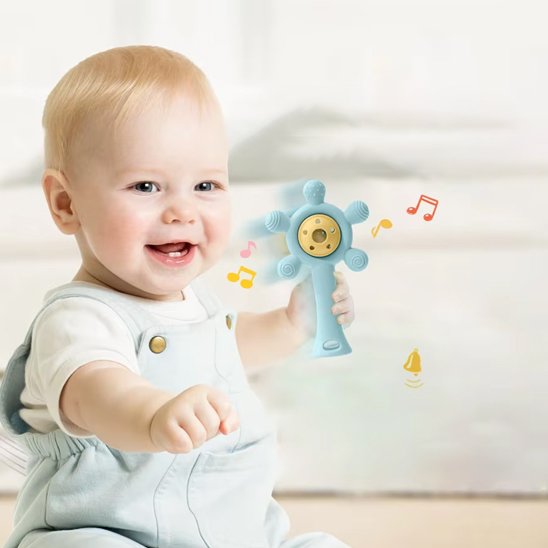 hochet bébé silicone colore pour dentition