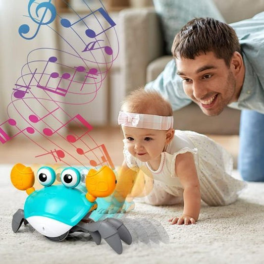 jouet bebe eveil musical interactif crabe