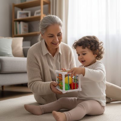 jouet tactil eveil bebe pour stimuler curiosité.