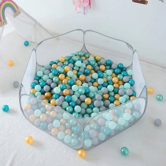 piscine a balles bebe pliable avec boules multicolores