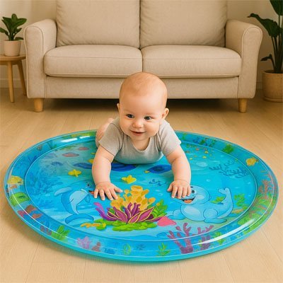 tapis d'eau bébé sensoriel gonflable pour éveil et motricité