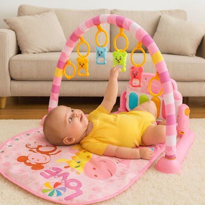 tapis eveil bebe avec piano musical détachable